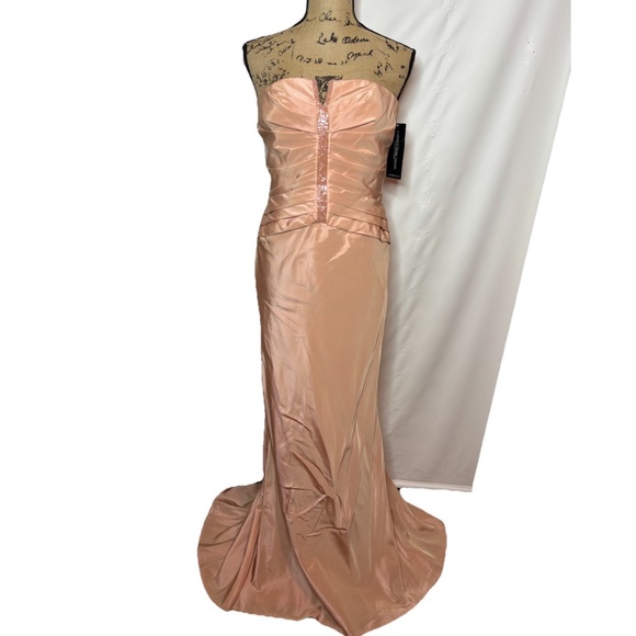 Carmen Marc Valvo Party Dress Evening Gown Mermaid Pink Women’s 8 - Picture 1 of 13